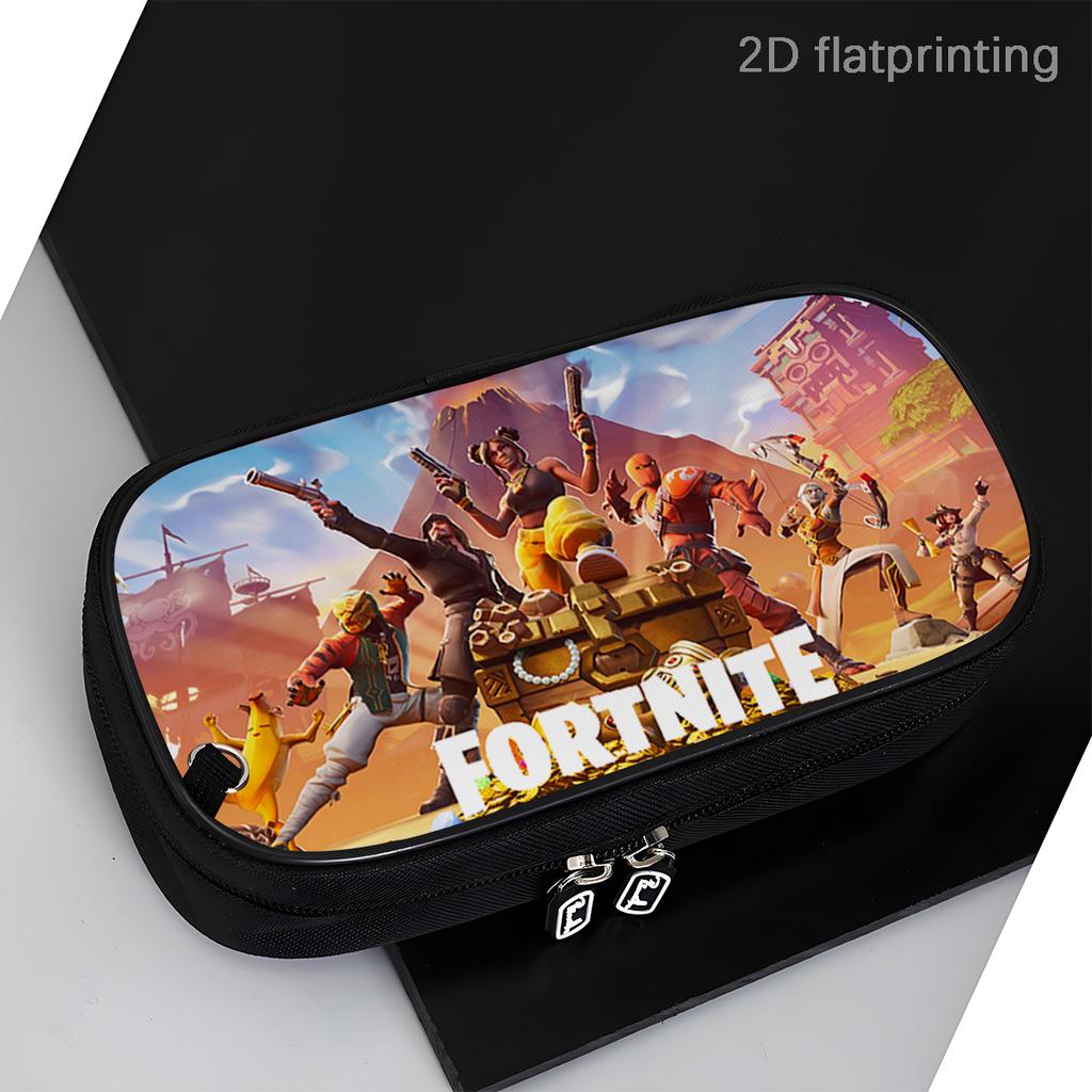 Fortnite Cartoon Multi-Function Pencil Case - Zipper Design, Large Capacity Storage, Multi-Compartment Organizer, Learning Gifts