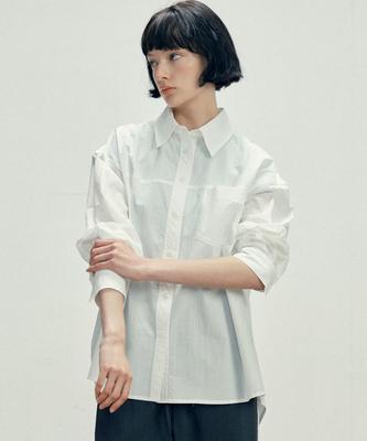 MALOUPE 4121 Summer Nylon Oversized Shirt (White)
