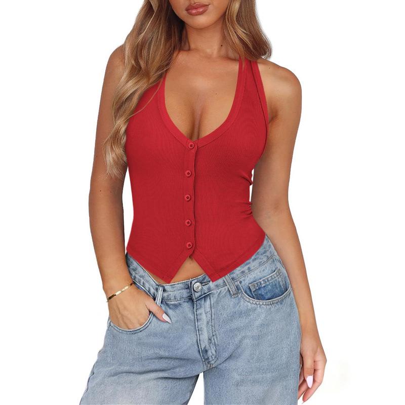 2026 YAMA5 Women s American Retro Halter Backless Camisole - Spring/Summer Collection Extra Large красный