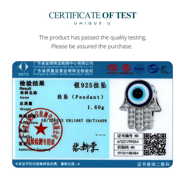 Bamoer 925 Sterling Silver Fatima's Hand Bead Devil's Eye Charms for Women Original Bracelet & Bangle Fine Jewelry