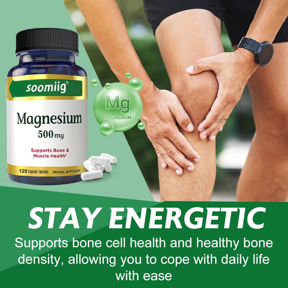 Magnesium 500 mg - Highly effective formula for bone and muscle health. 120 capsules.