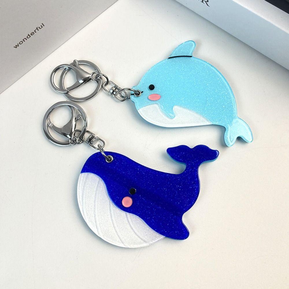 Keyring Mirror Pendant Starfish Animals Bag Pendant Fashion Acrylic Keychain  Gift