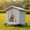 Outdoor Cat House with Raised Stand Waterproof Stray Shelter Pitched
