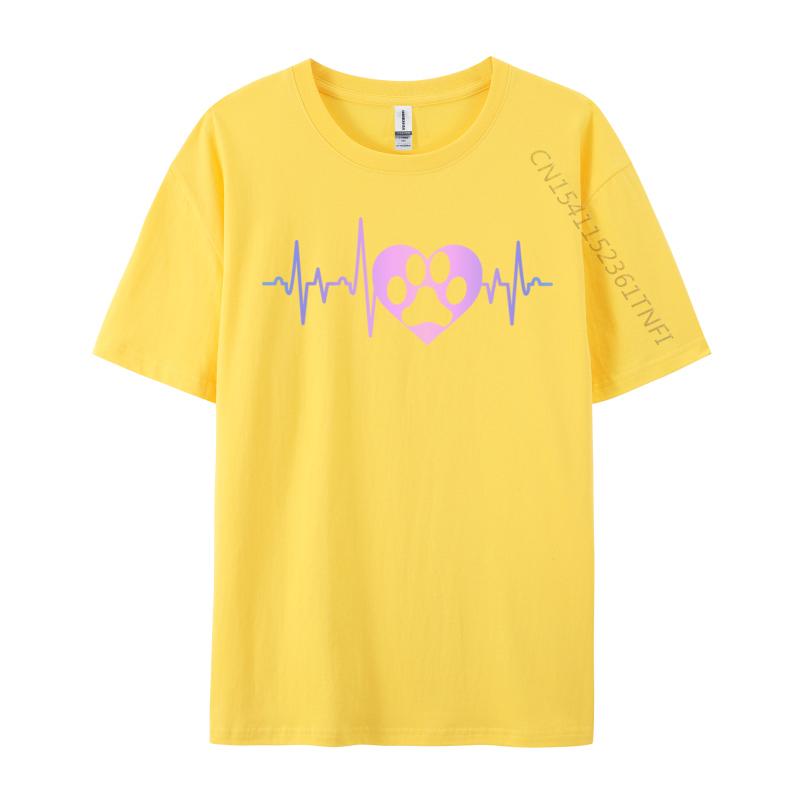 Dog Paw Print Heartbeat Heart Graphic 2024 Hot Sale Birthday 3d Printed Top T-Shirts F Tops & Tees For Men Tees Hip Hop