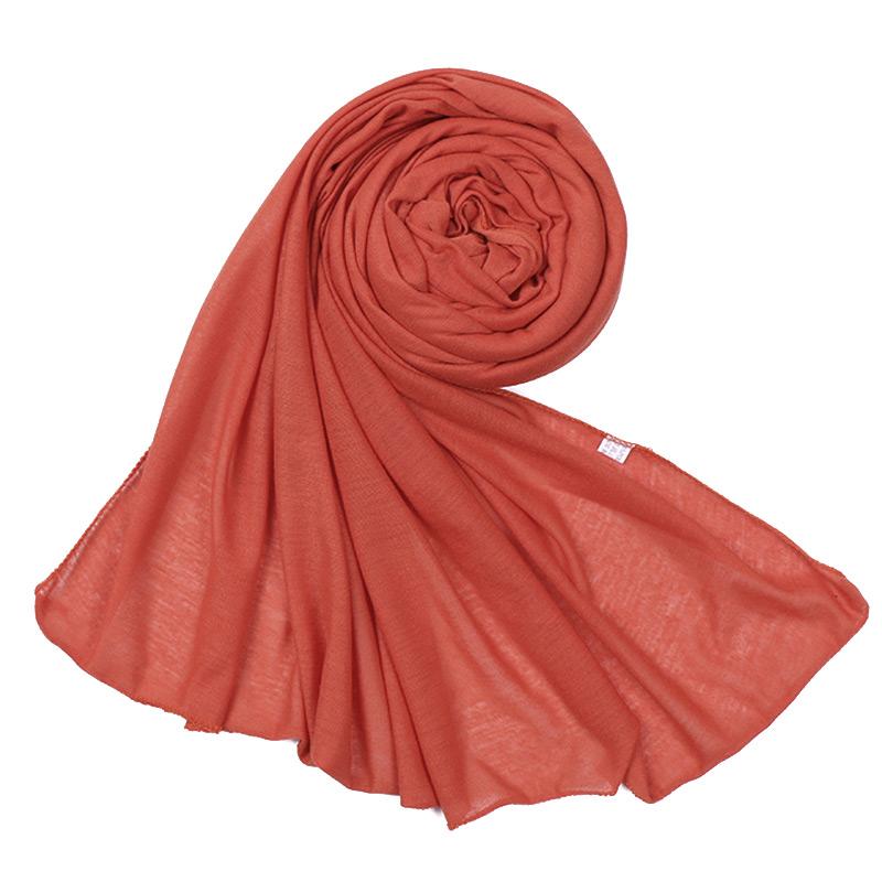 35 Colors Plain Cotton Jersey Instant Hijab Women Wrap Long Elastic Shawl Scarf Maxi Neck Snood Foulards Muslim Sjaal 180*80Cm