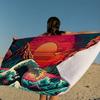 Japanese Wave Art Towel Microfiber Beach Towel Absorbent Quick dry Soft Yoga Swimming Resort Mountain Climbing Towel