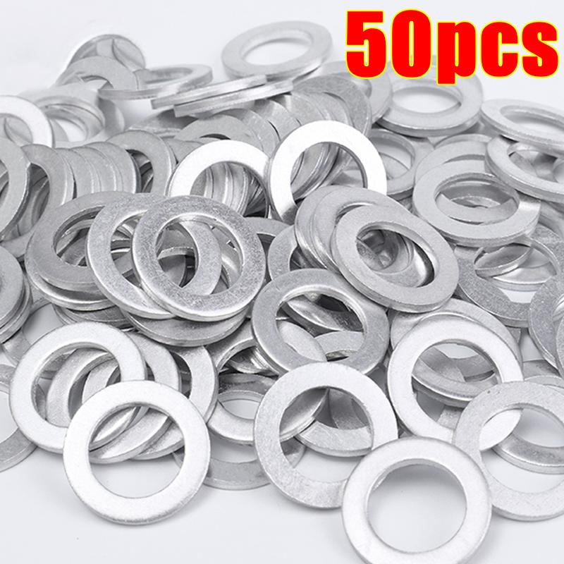 Car Engine Sump Oil Drain Seal Gasket 14mm Hole Nut Washer for Honda Engine Oil Sump Aluminium Seal Gasket Auto Parts 10/50PCS