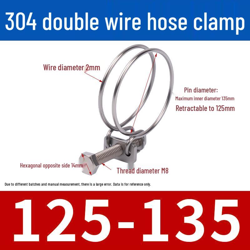 Doppeldraht-Schlauchschelle aus Edelstahl für Feuer-, Wasser-, Gasleitungen - Verdickt