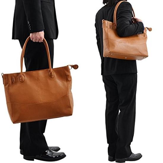 P.I.D. SUBIR Leather Tote Bag PAM101 Black