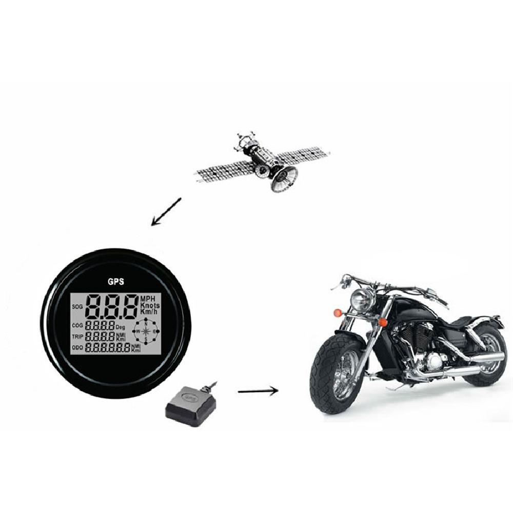 1X 85Mm Mph Km/H Gps 12V 24V Digital Sog Cog Odo Trip Car Boat Speedometer Meter