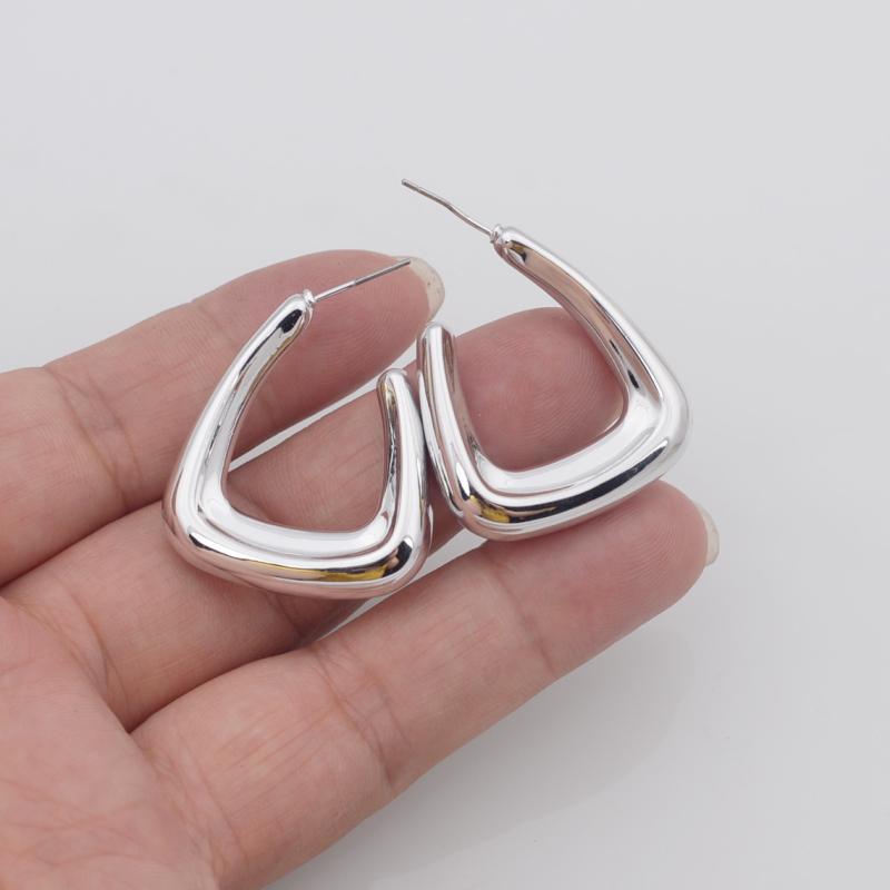 

Новые трендовые полые трапециевидные женские висячие серьги из металла золотого цвета, изысканные геометрические женские модные украшения серебряный