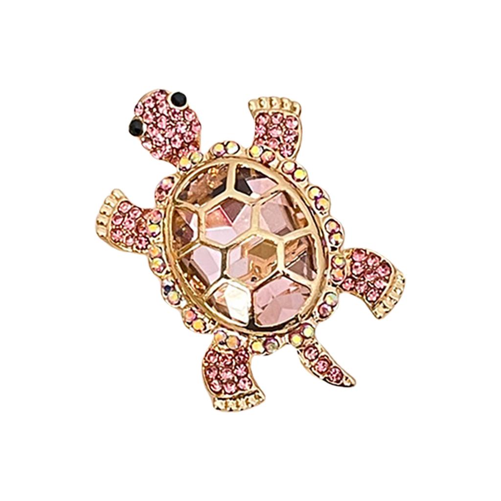 Spilla a forma di tartaruga con strass e chiusura sicura in lega ipoallergenica, spilla da bavero, gioiello per feste, viaggi, regali