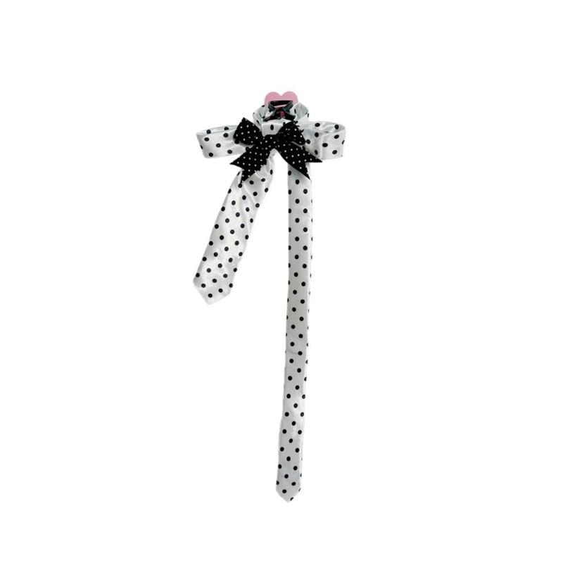 Spotty Hair Clip Bows Balletcore Dark Bows Flat Clip Balletcore Hairpin Bows Elegant Hair Clip for Bunches белый