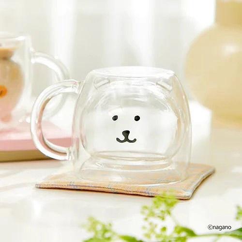 Kawaii 200Ml Double Wall Borosilicate Glass Mug Self Mocking Bear With Handle Coffee Juice Cup For Home School Students Family
