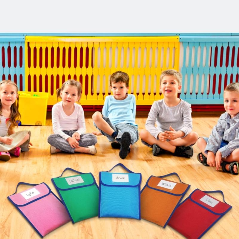 File Bag with Clear Label Window School Book Bag Portable Document Folder