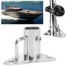316 Stainless Steel Stanchion Post Socket 90 Degree Flag Pole Base Socket Flag Pole Holder  Yachts