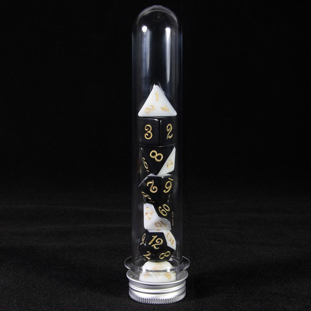 DND Dice Set 7pcs Splic Colors Polyhedral Game Dice with Tube for Entertainment Funny Party Board Games