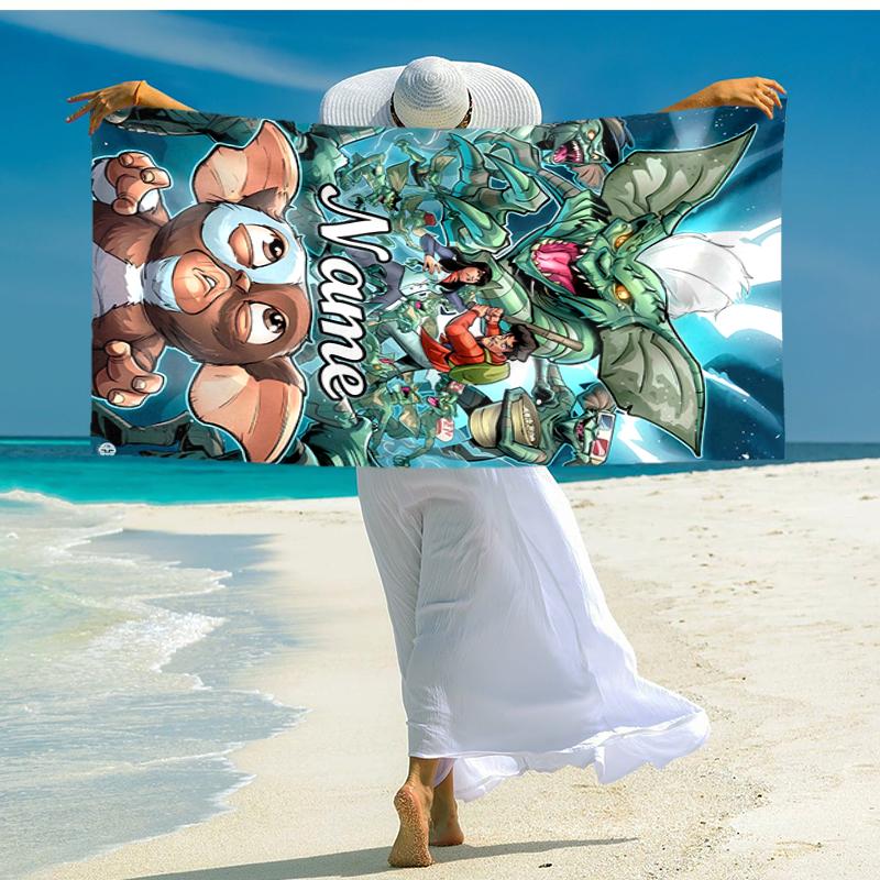 Personalized Customized Proof Beach Towel with Gremlins Pattern - Soft, Absorbent,quick-drying,perfect Swimming,camping&bathing