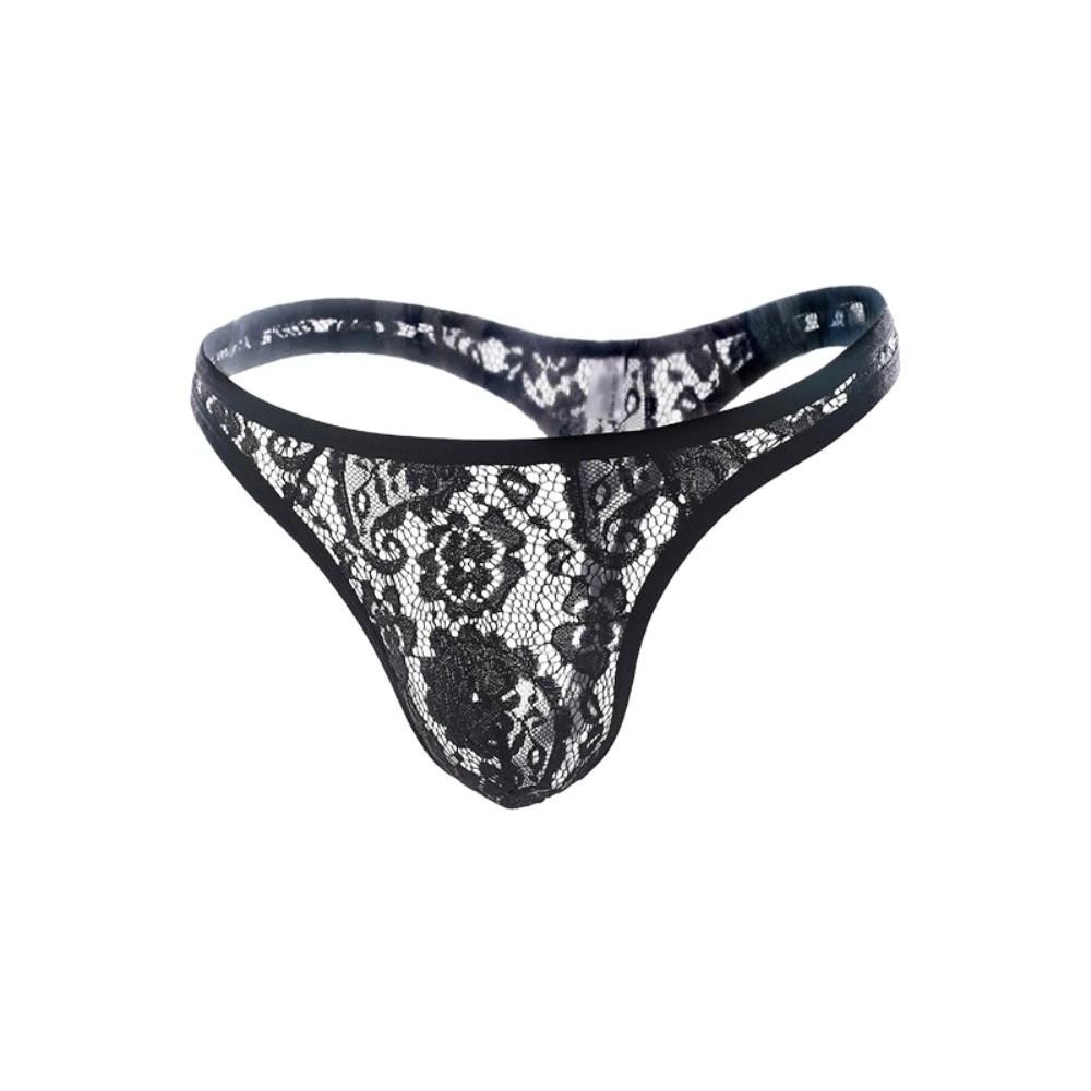 Underpants Men Lace Hollow Thongs Thin Mesh Male Briefs Men's Sheer Lace Panties Summer