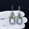 Rainbow Moonstone Earrings, 925 Sterling Silver Earrings, Handmade Silver Earrings For Gift, Moonstone Dangle Earrings For New Year Gift