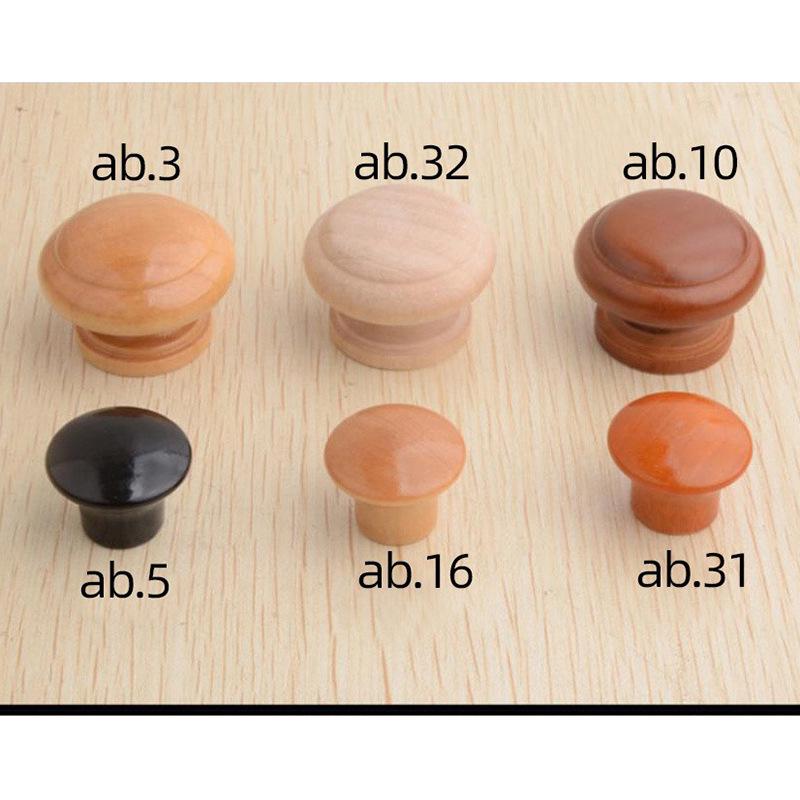 Solid Paulownia Wood Round Drawer & Cabinet Handle