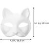 LOGOFUN 10 Pcs Cat Masks for Kids Therian Mask White Paper Blank DIY Unpainted Animal Mask Cosplay Party Decorations