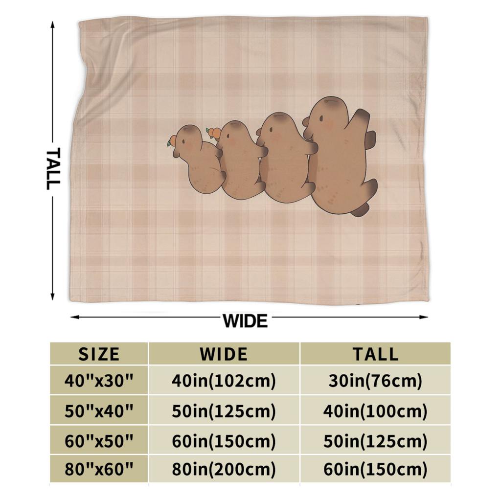 Capybara Blanket Quality Soft Warm  Bedding Throws Winter Girls Boys Couch Chair Sofa Bed Print Bedspread