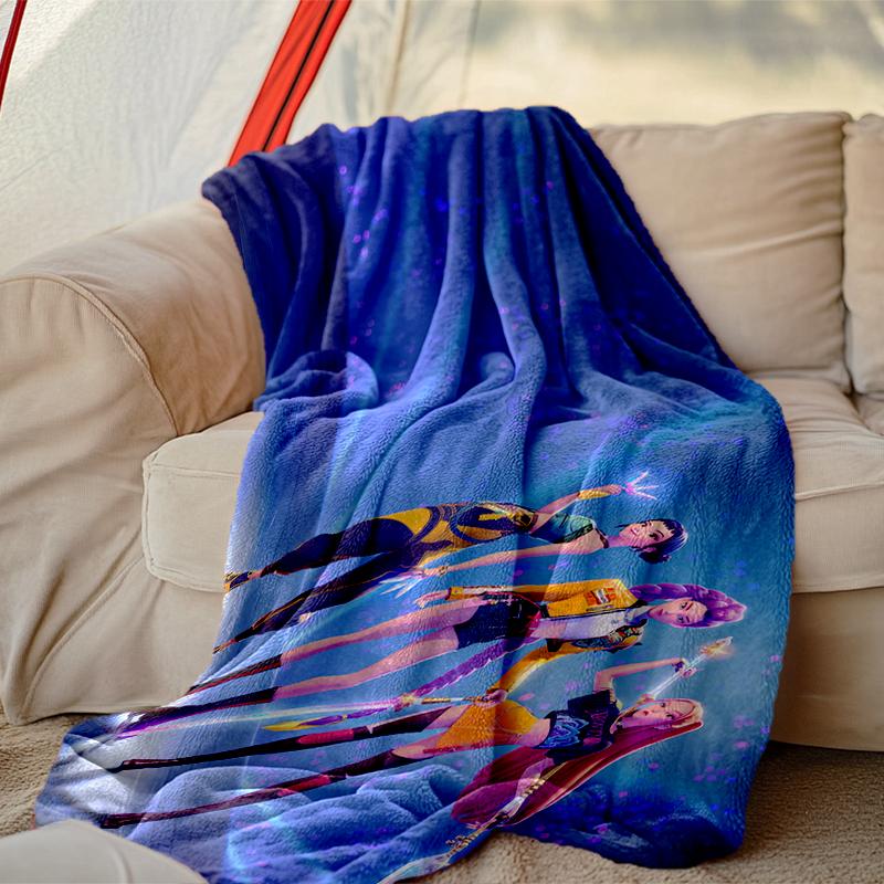 Soft Kpop Demon Hunters Blanket Perfect for Snuggling Up On the Sofa, Ideal for Cozying Up In the Bedroom