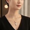 Natural Stone Fish Pendant Necklace Hypoallergenic Titanium Steel Chain  Jewelry Lovers