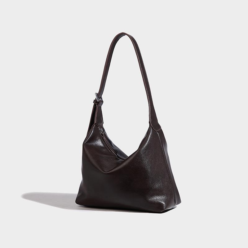 

2024 летняя мода высокого класса простые сумки-мессенджеры для поездок на работу с подмышками, повседневные женские сумки большой вместимости темно-коричневого