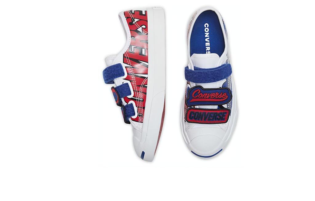 Converse Jack Purcell Low Top Kids' Skateboarding Shoes White Blue Children Aged 3 7 Years Old 366490C