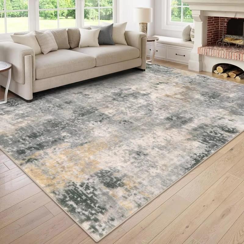 Abstract Soft Flannel Carpet Modern Living Room Area Rugs Kitchen Bathroom Entryway Washable Rugs Stain-resistant Large Mats