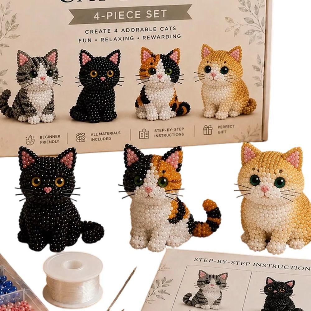 Colorful DIY Animal Bead Embroidery Kit Handmade Beadwork Art Craft Set Indoor Activities