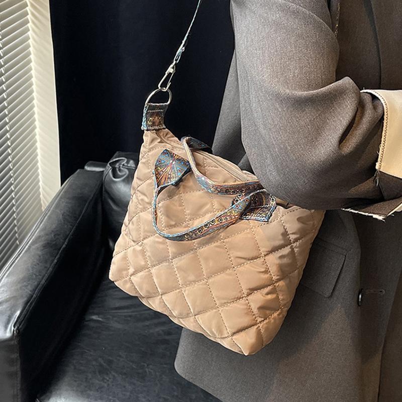 Prošívaná kabelka s horním uchem, kabelka přes rameno, velkokapacitní, kosočtvercový vzor, jednobarevná, vintage crossbody kabelka pro ženy do práce