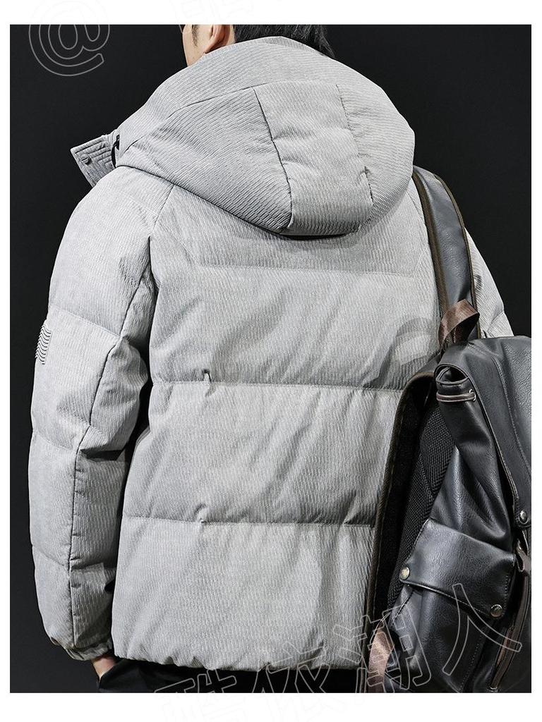 Men's Hooded Winter Jacket: 90% White Duck Down, 2025 High-End American Style, Warm & Trendy Outerwear, Plus Size Available.