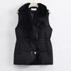 Women's Puffer Vest Casual Fleece Lined Sleeveless Jacket Winter Thicken Qulited Outerwear with Pockets