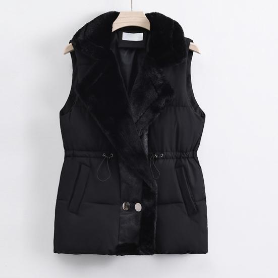 Women's Puffer Vest Casual Fleece Lined Sleeveless Jacket Winter Thicken Qulited Outerwear with Pockets