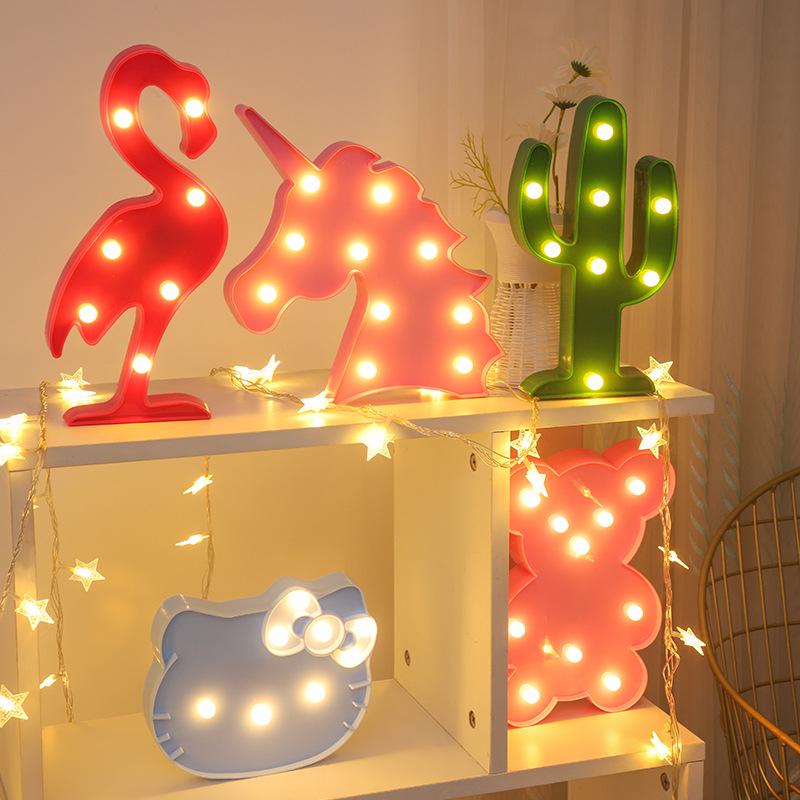 Swan, Cactus, Giraffe Shaped LED Night Light – Colorful Festival Decoration