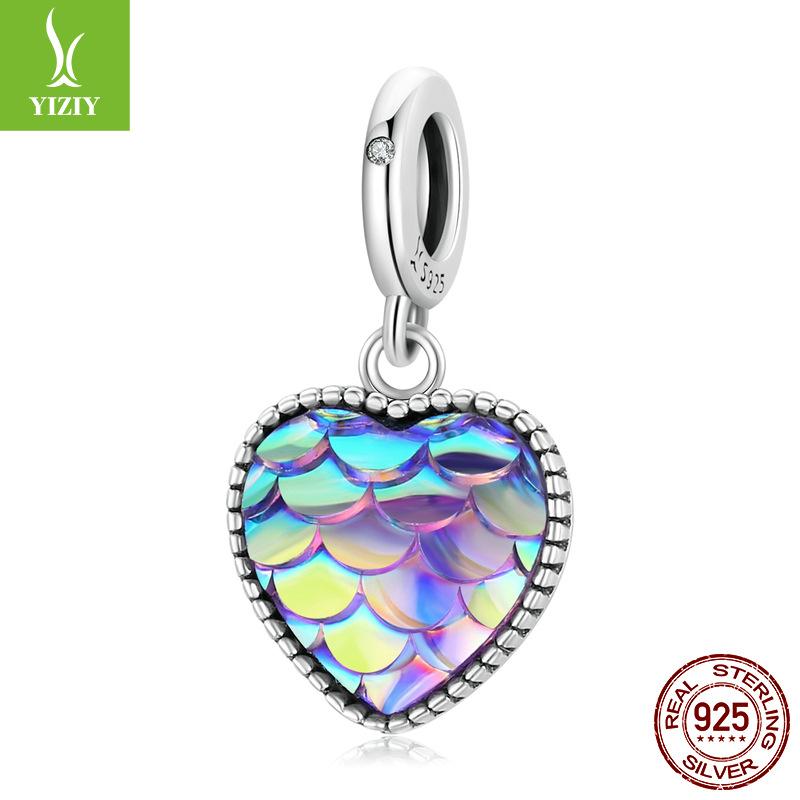 Court Style Love Bracelet Pendant 925 Sterling Silver, French Vintage Opal Susceptible Beads