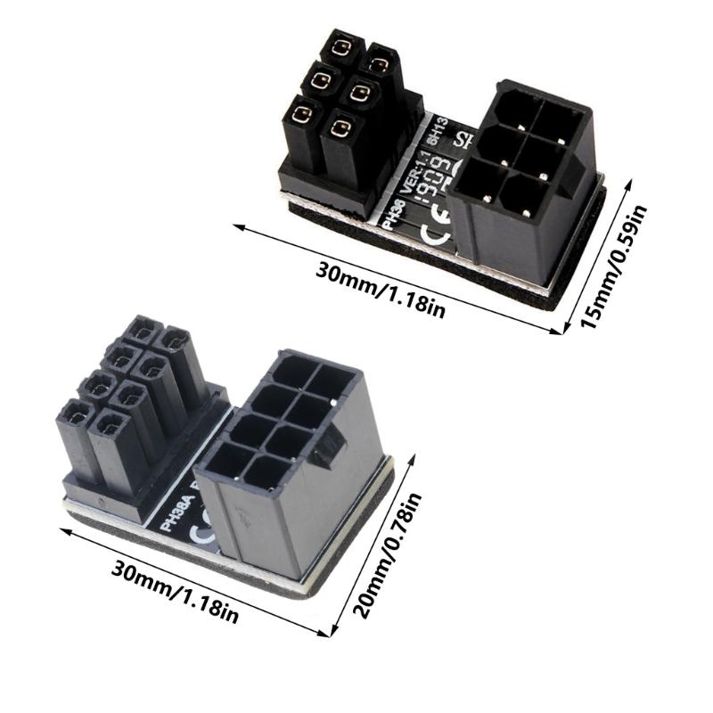 Durability PCIe 8Pin 180 Degree Angle Connector Power Adapter GPU VGA PCIe 8Pin Power Adapter For Graphics Card Setups