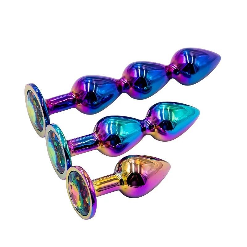 1pcs Metal Anal Plug  Gem Base Butt Plug Anal Massage Dilatancy Toys Adult Masturbation Sexual Wellness G-point Massage