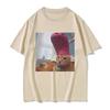 Sommer Neuestes Design Lustiger Katzenaufdruck Reines Baumwoll-T-Shirt Atmungsaktiv Bequem Modisch Trendiges Partner-Outfit Streetwear