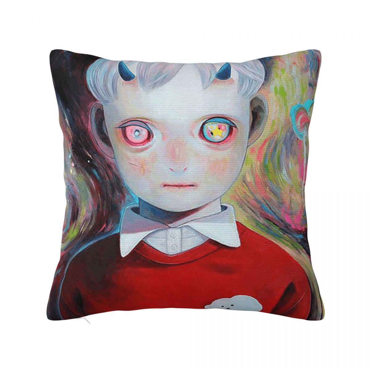 Hikari Shimoda Cute Boy Square Pillowcase Cushion Cover Pillow Case Throw Pillow Cover for Home Bedroom Car 12x12Inch