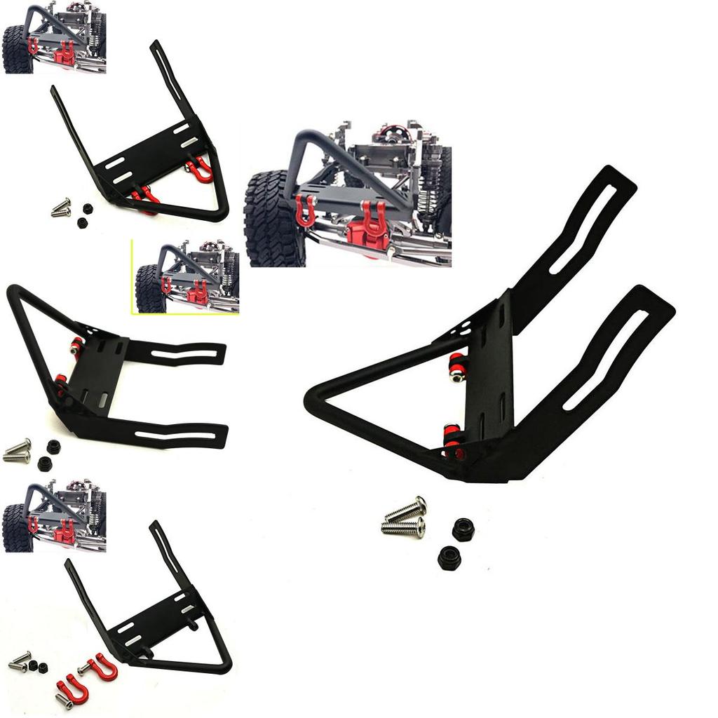 Premium Steel Front Bumper With Winch Mount Shackles For 1/10 Rc Axial Scx10 Crawler