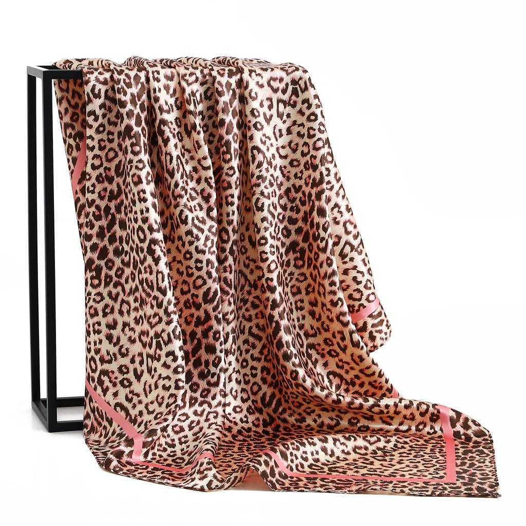 Fashion Square Silk Scarf Women Headband 90*90cm Print Neck Scarfs Office Hair Band Hand Kerchief Female Bandana Headwear