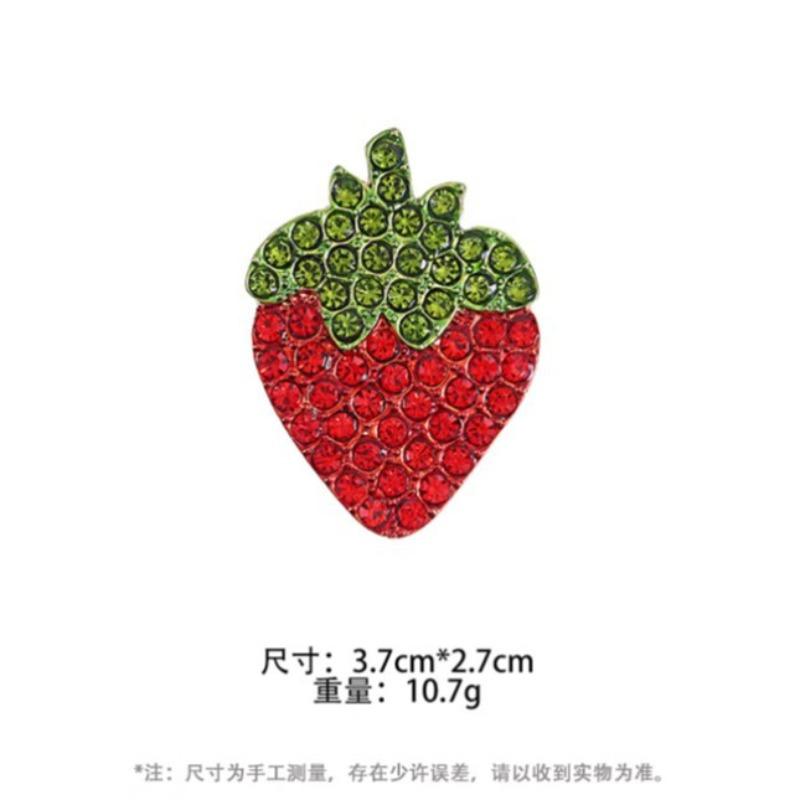 Charm Trend Strawberry Brooch Exquisite Personality Creative Fruit Pin Cute Jewelry Accessories Party Daily Decoration Gift