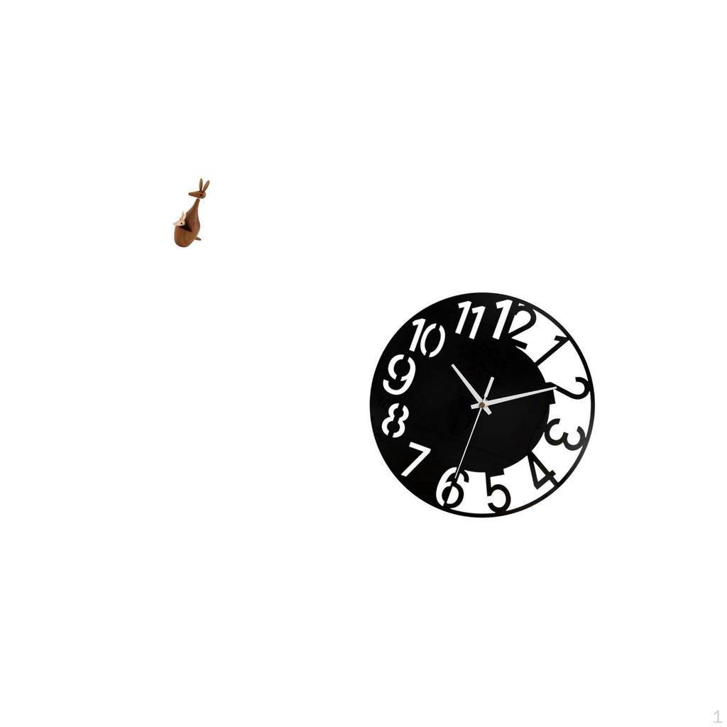 Sculpture Acrylic Clock Figurine Decorative Party Favor Silent Easy Read Simple Round Wall for