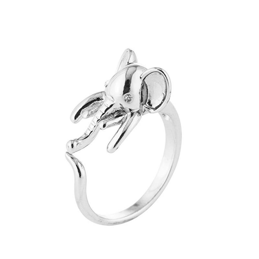 Anello da dito aperto con motivo animale unico ed elegante da donna Anello da dito delicato con diamante