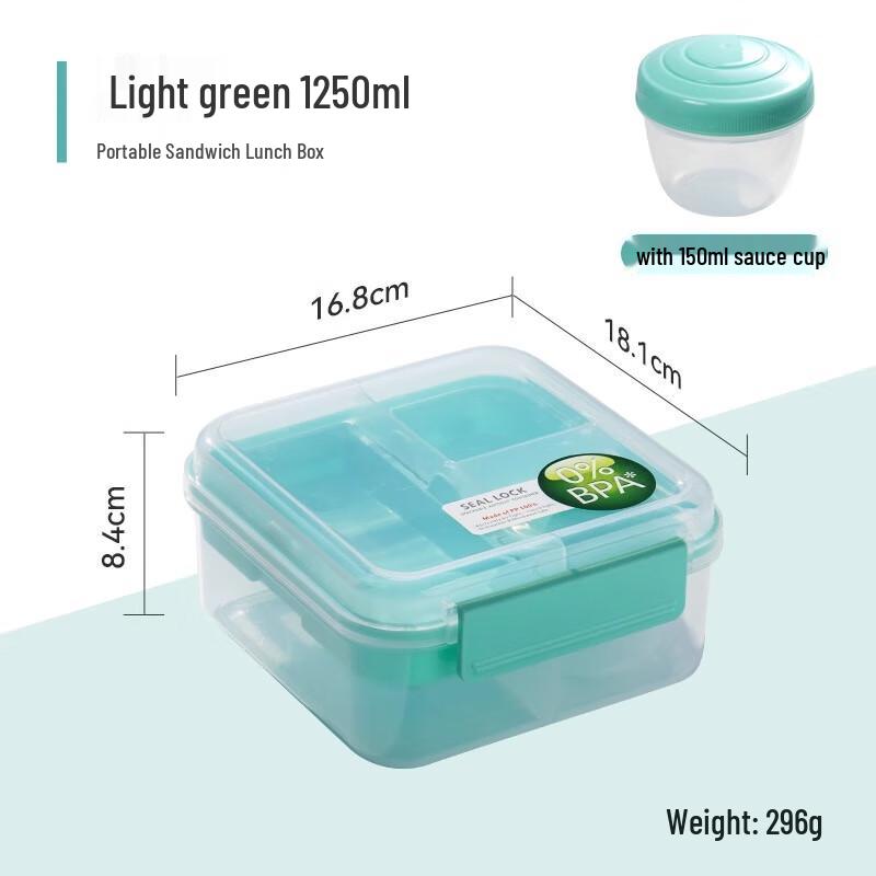 Microwaveable Double-Layer Compartmented Bento Lunch Box