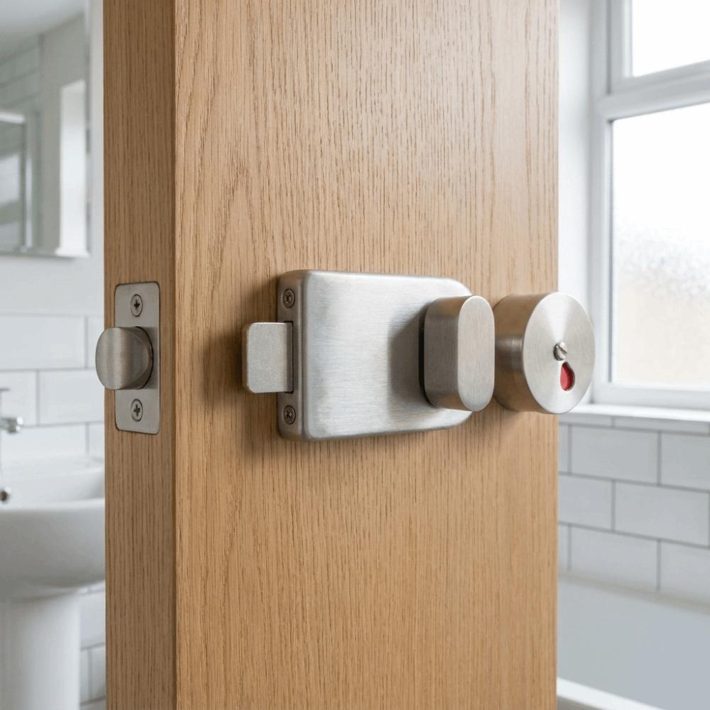 Rust Resistance Indicator Bolt Lock 304 Stainless Steel Public Toilet Lock  Partition Door